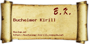 Bucheimer Kirill névjegykártya